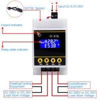 Sht30เอาต์พุตรีเลย์เซ็นเซอร์โมดูล10a 100% Rh Sht30 20c ตัวควบคุมอุณหภูมิความชื้นต่อ60c สำหรับตู้บ่มเพาะรางดิน