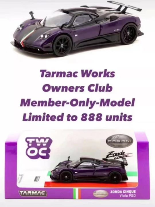 *Valuable Product* Tarmac Works 1:64 Pagani Zonda Cinque Viola SPO Limited888 Model Car