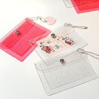 Fashion Keyring Cute Credit Card Bag Transparent Waterproof PVC Women Girls Card Case Business Card Holder ID Card Mini Wallet