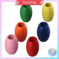 LIAOYING 50 PCS สีสันสดใส ลูกปัดไม้ลูกปัด ทำจากไม้ วงรีทรงรี ลูกปัดไม้สี ทำเครื่องประดับ DIY รูใหญ่10มม./0.4นิ้ว ลูกปัดรูปวงรี กำไลข้อมือสร้อยข้อมือ