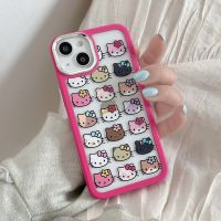 เคสโทรศัพท์มือถือการ์ตูน Hello Kitty สำหรับ iPhone 14 Pro Max 13 Pro Max ฝาหลังซิลิโคนนิ่มสำหรับ iPhone 12 Pro Max 11