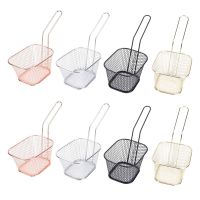 8Pcs/Set French Fries Frying Basket Stainless Steel Square Fried Food Filter Net Fried Food Table Serving Cooking Tools