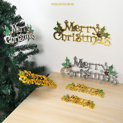 การ์ดจดหมายเงินสีทอง3D ที่สร้างสรรค์สำหรับเทศกาลคริสต์มาสต้นคริสต์มาสรายชื่อตกแต่งคริสต์มาสร่าเริง