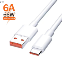 6A 2เมตร LTG 66W USB ชนิด C ซูเปอร์สายชาร์จแบบเร็วสำหรับ Xiaomi Huawei