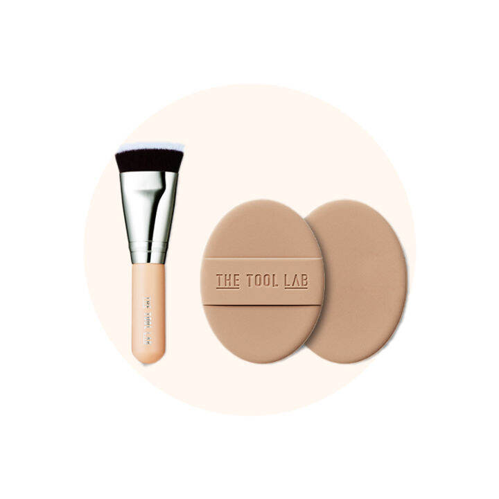 [The Tool Lab] All Day Fitting Duo Make Up Puff 1P & Brush 1P Lazada