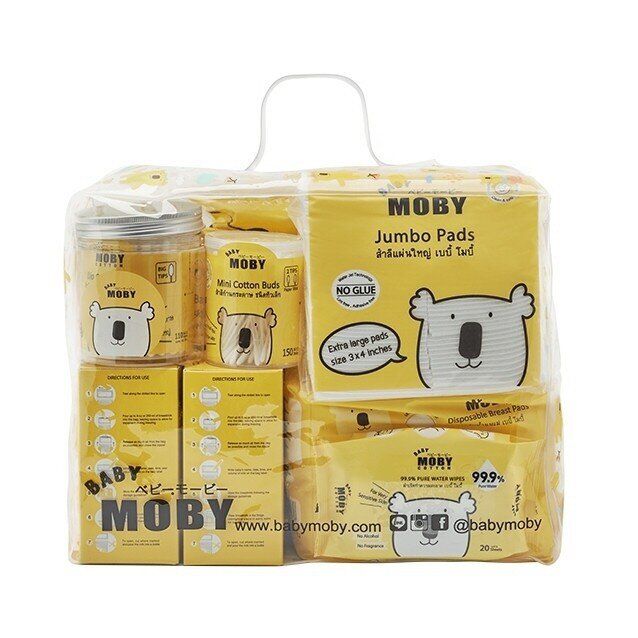 baby-moby-new-mom-essential-ชุดกระเป๋าสำลีสำหรับคุณแม่-ของขวัญเยี่ยมคลอดครบเซตสำหรับคุณแม่มือใหม่