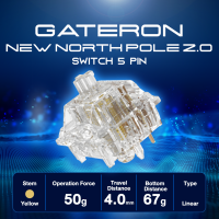 RAZEAK (1ชิ้น) Gateron North Pole 2.0 Linear switches 5 pin สวิตช์ สำหรับคีย์บอร์ด Mechanical keyboard Pre lub