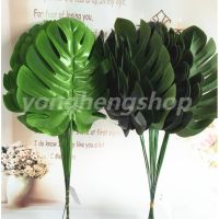 12pcsset Green Plant Palm Fern Turtle Leaf Artificial Leaves DIY Simulation Wedding Decorative Leaves Home Decor