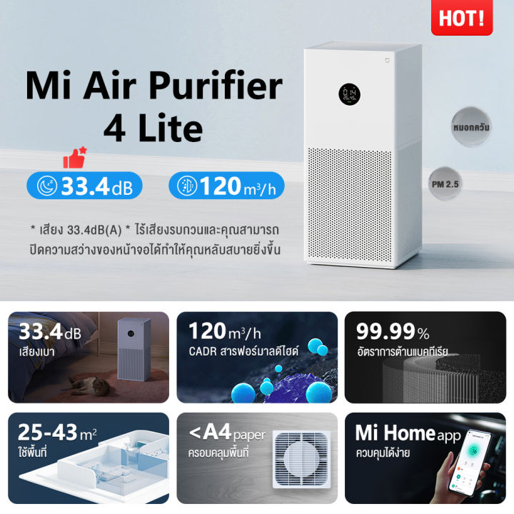 xiaomi-mi-air-purifier-4-lite-cn-เครื่องฟอกอากาศ-กรองอากาศ-เสียวหมี่-กรองฝุ่น-pm2-5-เครื่องฟอกอาศ-จอสัมผัส-เครื่องฟอก