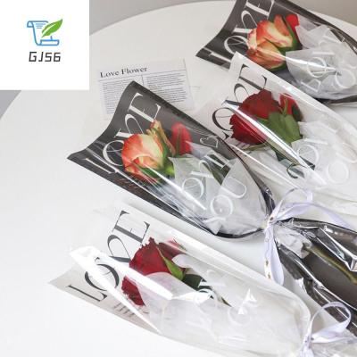 กระดาษห่อช่อดอกไม้ GJ56ใสสวยงาม20ชิ้นสำหรับห่อวันวาเลนไทน์ปลอกกระเป๋าช่อดอกไม้ถุงกุหลาบดอกเดียวกระดาษห่อ