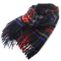 Johnstons of Elgan cashmere check stole scarf large fringes Direct from Japan Secondhand