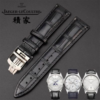 【Hot seller】 Adapted to Jaeger Is watch strap moon phase master clown dating flip geography cowhide leather 21MM