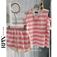 COD RPIN college style striped suit womens summer 2022 new fashion leisure sports blouse and shorts two-piece set