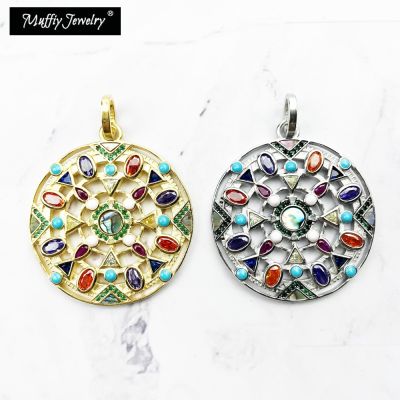 【CW】 Pendant Colorful Amulet Ornament 925 Sterling Europe Jewelry Bohemia