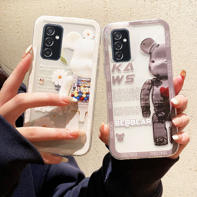 เคสโทรศัพท์ใหม่สำหรับ Samsung Galaxy M14ฝาหลังแฟชั่นคู่รักซิลิโคนนิ่มรูปหมีมืดมนและโปร่งใสสำหรับ Samsung M14ฝาครอบโทรศัพท์