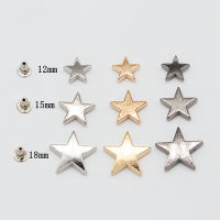 121518mm Flat Five Points Star Pentacle celet Rivets Cap Stud Leather Craft Belt Wallet Bag Shoe Garment Collar Accessories