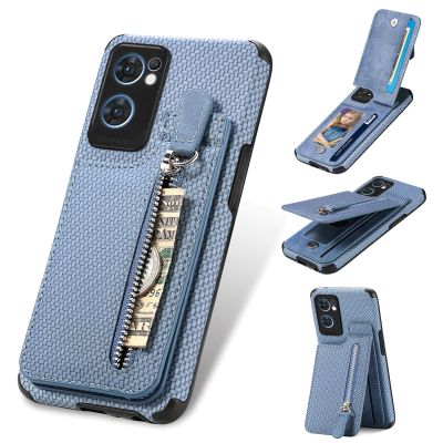 Zipper Magnetic Cards Holder Case For OPPO A72 A74 A93 A94 A16 A57 A52 A53 A54 Reno7 6 Pro Plus Card Slot Flip Wallet Back Cover