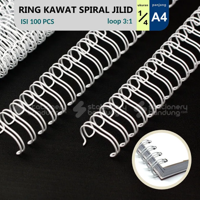 Bisa Cod Best Seller Ring Kawat Spiral Jilid 1 4 Spiral Wire 1 4 3 1 35lobang Putih Lazada Indonesia