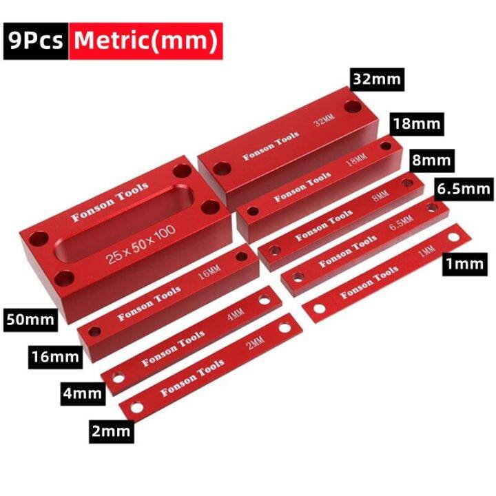 16Pc Inch / 9Pc Metric Setup Blocks Height Gauge Set, Precision