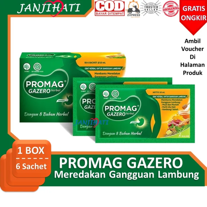 1 Box Promag Gazero Herbal Isi 6 Sachet - Cepat Mengatasi Masalah ...