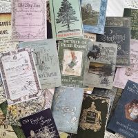 【LZ】 24PCS DIY Scrapbook Vintage Old Book Cover No Back Glue Material Sticker Diary Project Happy Plan Decoration Background Sticker