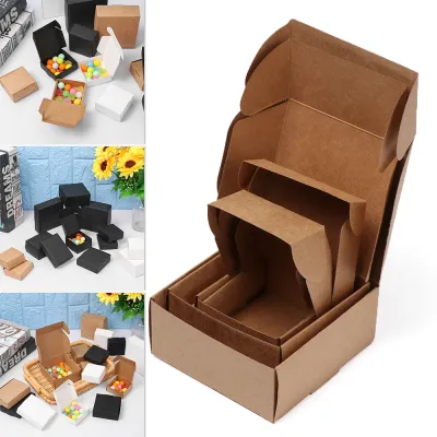 10Pcs/Set Brown Kraft Paper Box Cardboard Package Box Handmade Candy Jewelry Pearl Craft Gift Package Box Wedding Party Supplies