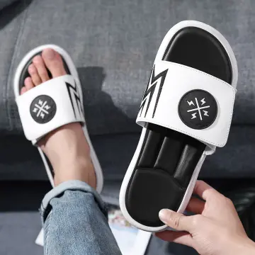 White and hot sale black slippers