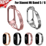 Diamond Stainless Steel for Xiaomi Band 5 6 Watch Band Replacement Strap