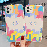 เคสไอโฟน13 ไอศกรีมสายรุ้ง หน้ายิ้มหรูหราฝาครอบป้องกันการ์ตูนฝาครอบป้องกัน TPU ฝาครอบป้องกัน เคสไอโฟน IPhone11 12 13 Pro Max 7 8 Plus 7 8 8G 7G Plus X Xr Xs Max SE 2020 เคสขอบสีสกีนลายกันรอยกล้อง เคสสวยๆสำ