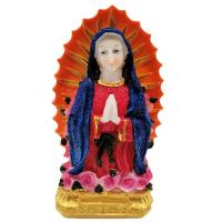 Our Lady of Guadalupe Statue Resin Full Color Small Mary Statue Beautiful Garden Decor Statues Exquisite Virgin Mary Sculpture Smooth Mother Mary Figurine for Home Decor suitable