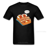 Breakfats In Bed T-Shirt Funny Tops Men T Shirt Black Tshirt Summer Fall Plain Tees All Cotton Printed Student Clothes Cute Dog 【Size S-4XL-5XL-6XL】