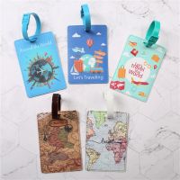 【DT】 hot  Creative Luggage Tag World Map High Quality Travel Accessories PU Suitcase ID Addres Holder Baggage Boarding Tag Portable Label