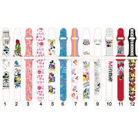 Daisy Ap Ple I-Watch 7 6สายนาฬิกาผู้หญิง Mickey Cartoon Character Print สายนาฬิกาซิลิโคน