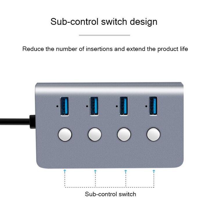 sub-control-switch-ฮับ3-0-usb-4พอร์ตอะลูมินัมอัลลอยสายเคเบิล60-100-150ซม-สำหรับ5gbps-ตัวแยก-usb-ที่พ้วง-usb-สำหรับแล็ปท็อปเดสก์ท็อป-feona