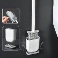 GURET Silicone Toilet Brush Wall-Mounted Long Handle Brush With Leak-Proof Base Cleaning Tools Home Bathroom Accessories Sets