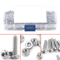 230pcs M3 สแตนเลส SS304 ซ็อกเก็ต Hex สกรูหัวปุ่ม Bolts and Nuts with Box