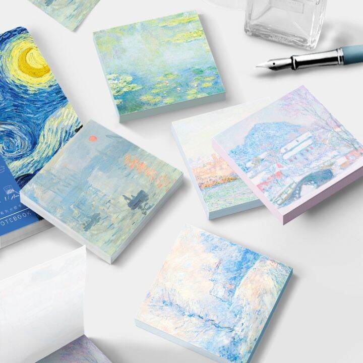 painting-memo-monet-van-gogh-no-sticky-note-decal-scrapbooking-notepad-diary-stationery-school-supplies