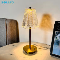 SOLLED โคมไฟคริสตัล Usb ชาร์จไร้สาย Led ป้องกันดวงตาไฟกลางคืนสำหรับห้องนอนโรงแรมบาร์ร้านอาหารตกแต่ง