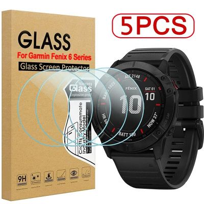 5-1Pack Tempered Glass for Garmin Fenix 6 6S 6X Pro Sapphire HD Screen Protectors Film for Fenix 6 6S 6X Smartwatch Accessories Wall Stickers Decals