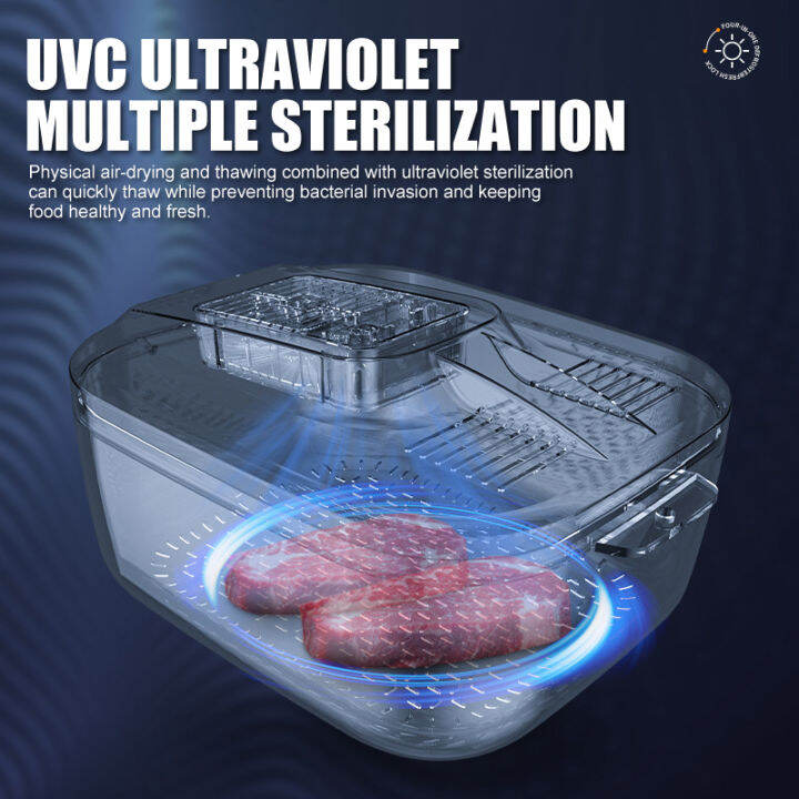 Kitchen Meat Thawer 4 in 1 Defrosting Tray Airtight Food Preservation
