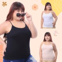 Cherilon Eco Wear  Plus Size เสื้อสายเดี่ยว สาวอวบ เชอรีล่อน เนื้อผ้าคอตตอน ผสมเรยอน ผ้านุ่มมากเป็นพิเศษ ใส่สบาย ไร้ตะเข็บข้างลำตัว ONIC-BSVRY3