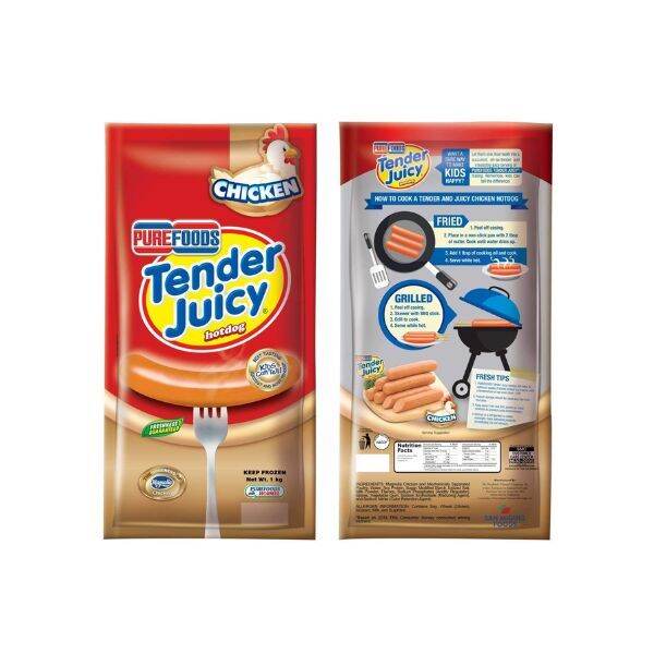 TENDER JUICY CHICKEN HOTDOG PUREFOODS JUMBO 1KG. Lazada PH