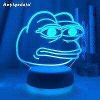 ۩∏♠ Fashion Meme Pepe Sad Frog 3D Neon Lamp Live Streaming RGB Backlight Cool Xmas Birthday Gift for Kids Friends LED Table Lamp