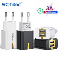 【┋】 Hayas Super Store Schitec Cahrger USB ปลั๊กยุโรป2พอร์ตชาร์จเร็ว3.0สำหรับ S10 S9โทรศัพท์มือถือ Mi ปลั๊ก S8