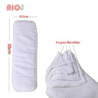 [AIO] Newborn 4 Layers Baby Nappies Superfine Fiber Liner Washable Ecologic Cloth Diaper Microfiber Inserts Reusable for baby Cloth Diapers