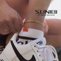 【CW】♙™✇  SUNIBI Fashion Anklet for Men Cuban Foot Chain Beach Leg Punk Hip Hop Jewelry