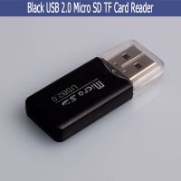 【คุณภาพสูง】เครื่องอ่านการ์ด USB 2.0 Micro SD TF ความเร็วสูง แบบพกพา อเนกประสงค์ สีดำ