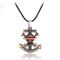 Luffy Mariner Law Male Anime One Piece Pendant Necklace Chain Skull Shanks Pirate Flag Ace Necklace Ship Rudder Zoro Gifts Bff