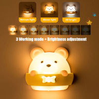 LED Night Light Timing Table Lamp USB Rechargeable Wall Lamps with Remote Control Children Gift Lantern Bedroom Bedside Lights