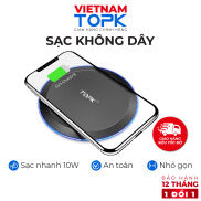 Sạc không dây TOPK B46W - Công nghệ sạc Qi 10W - Tích hợp đèn LED